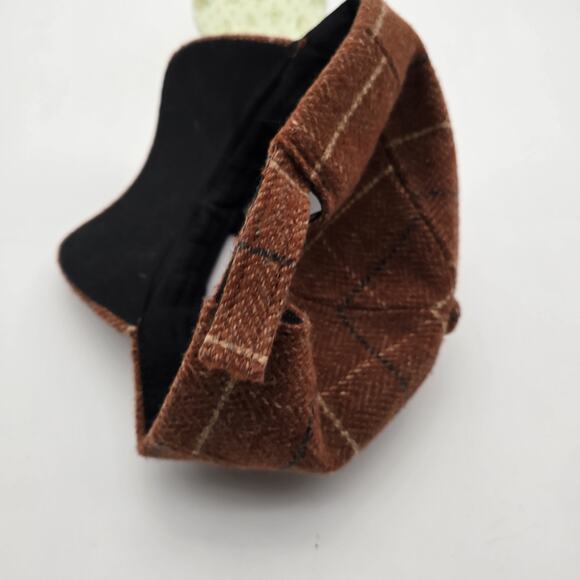 Anthropologie Hat Womens Brown Plaid Baseball Cap Strapback Wool Tweed 6 Panel main image 4